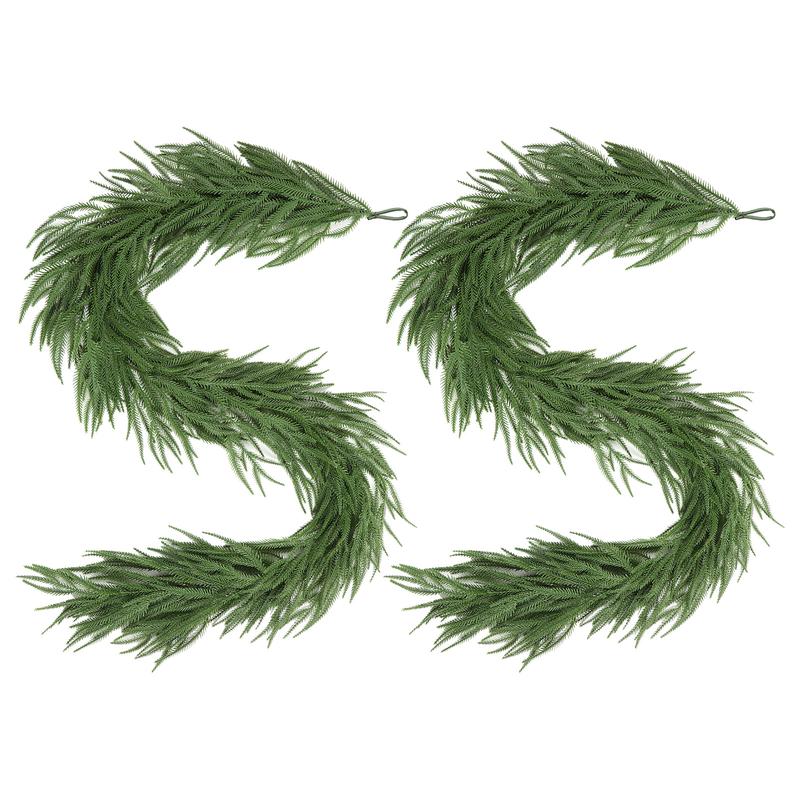【Black Friday】6/9/12 ft Christmas Garland, Real Touch Norfolk Pine Garland - Pine Garland