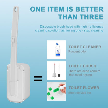 Easy Clean & Convenient Disposable Toilet Brush Set with 24 Brushs Heads