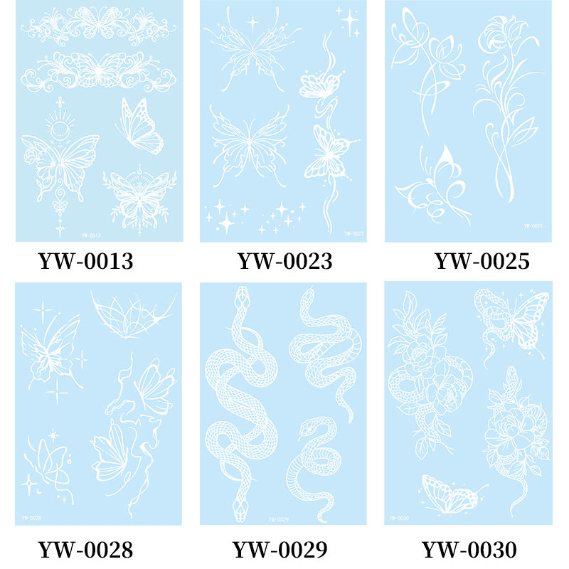 Blue Glow-in-the-Dark Temporary Tattoo Stickers