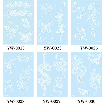 Blue Glow-in-the-Dark Temporary Tattoo Stickers