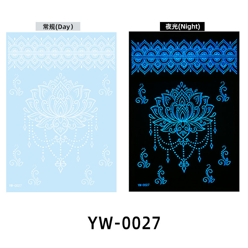 Blue Glow-in-the-Dark Temporary Tattoo Stickers