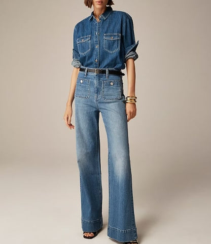 🔥Everyone deserves a great pair of genes (and jeans!)👖Vintage Tummy Tuck Sailor Wide Leg Jeans