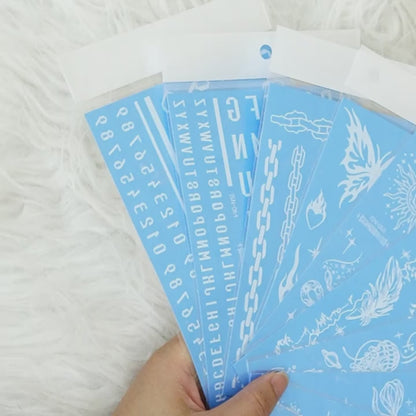 Blue Glow-in-the-Dark Temporary Tattoo Stickers