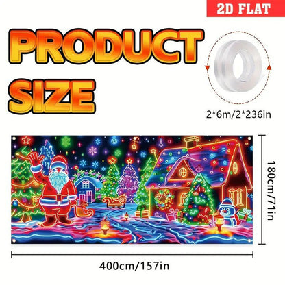 🔥Christmas Sales - 50% OFF🎄UV Reactive Christmas Garage Door Banner